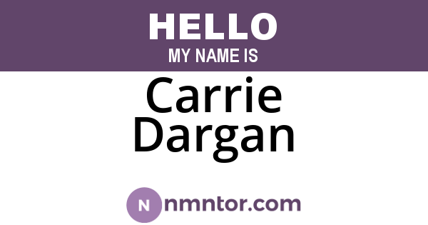 Carrie Dargan