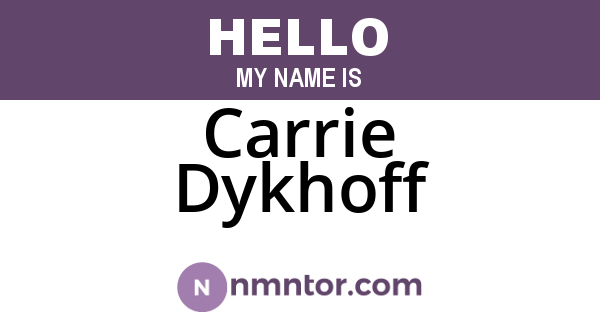 Carrie Dykhoff