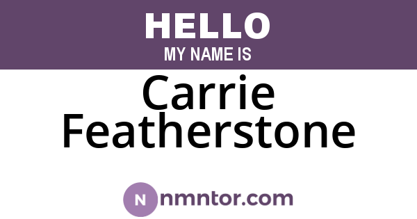 Carrie Featherstone