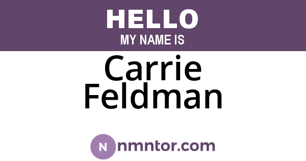 Carrie Feldman