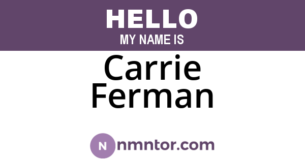 Carrie Ferman