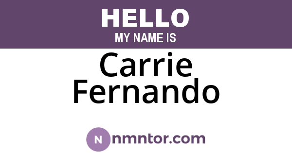 Carrie Fernando
