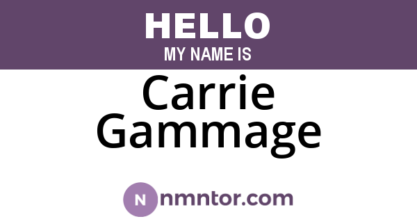 Carrie Gammage