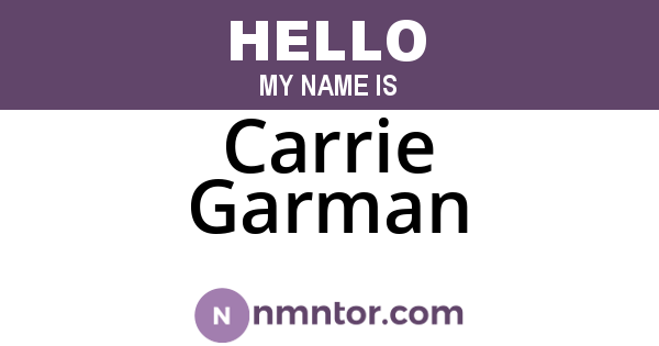 Carrie Garman