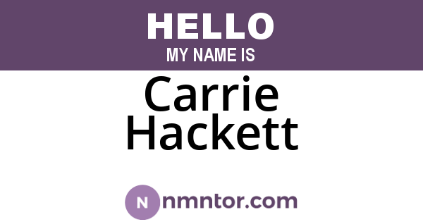 Carrie Hackett