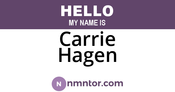 Carrie Hagen