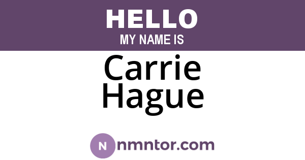 Carrie Hague