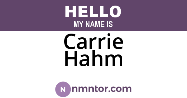 Carrie Hahm