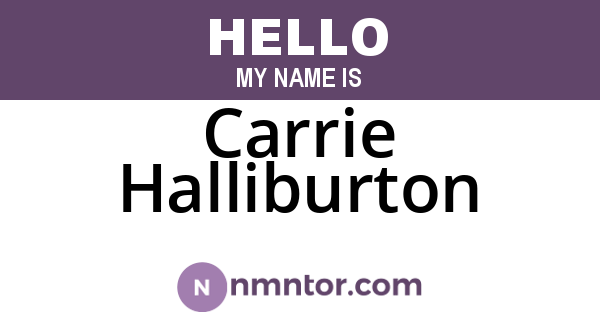 Carrie Halliburton