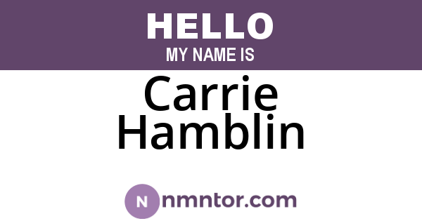 Carrie Hamblin