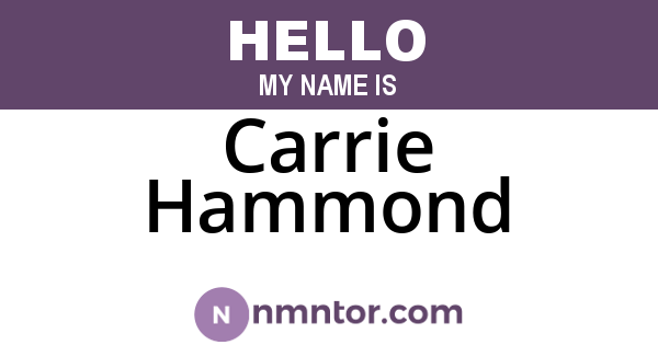 Carrie Hammond
