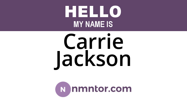 Carrie Jackson