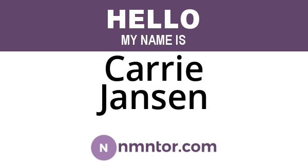Carrie Jansen
