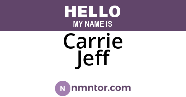 Carrie Jeff