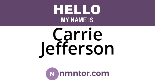 Carrie Jefferson