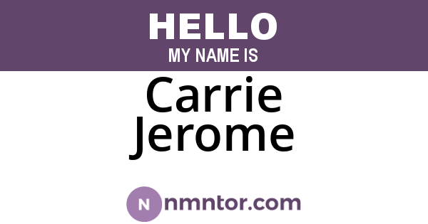 Carrie Jerome