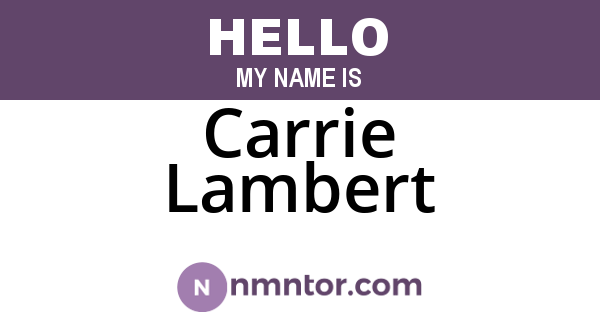 Carrie Lambert