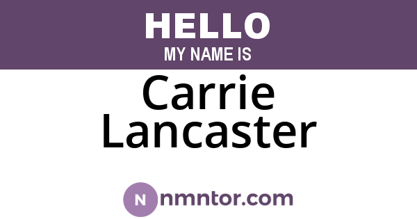 Carrie Lancaster