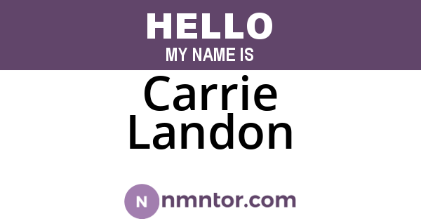 Carrie Landon