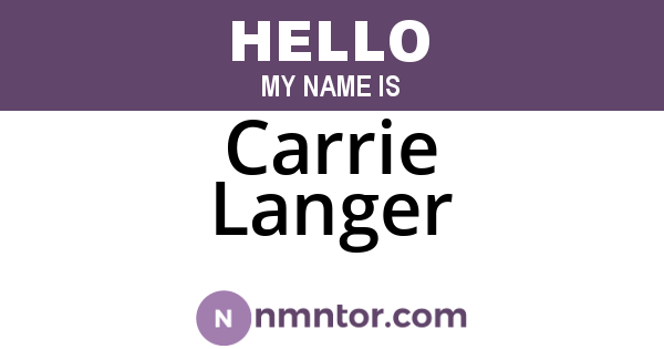 Carrie Langer