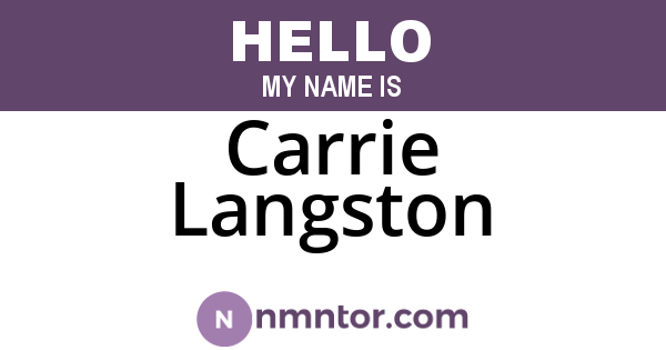 Carrie Langston