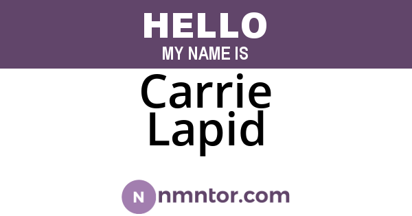 Carrie Lapid