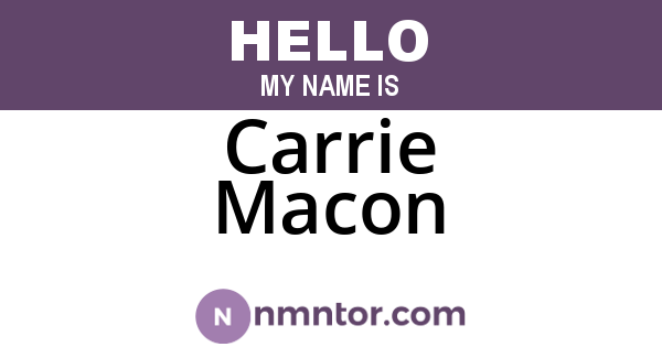 Carrie Macon