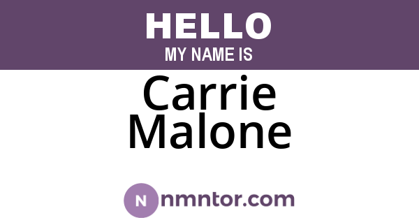 Carrie Malone