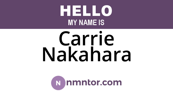 Carrie Nakahara