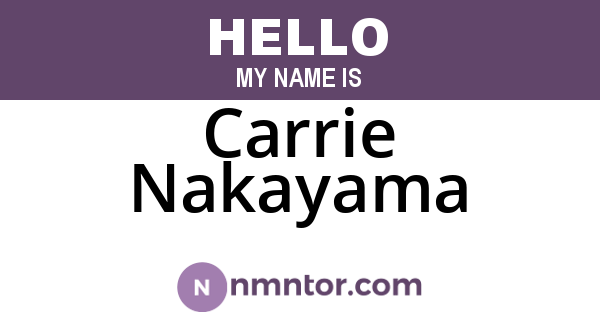 Carrie Nakayama