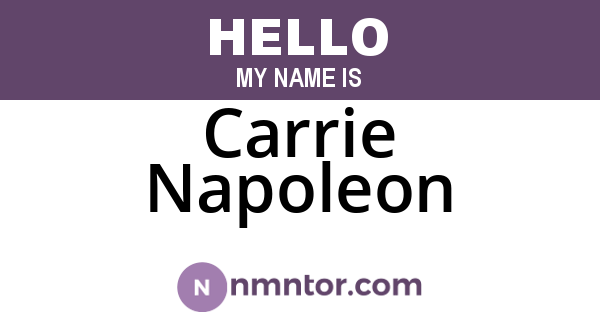 Carrie Napoleon