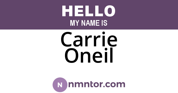 Carrie Oneil