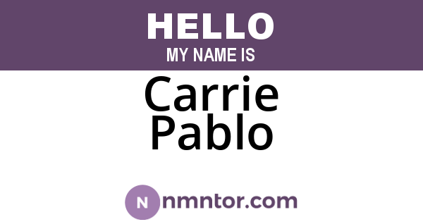 Carrie Pablo