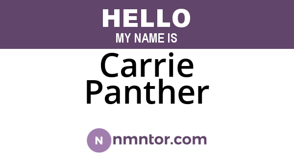 Carrie Panther