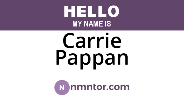 Carrie Pappan