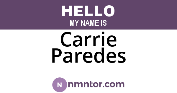 Carrie Paredes