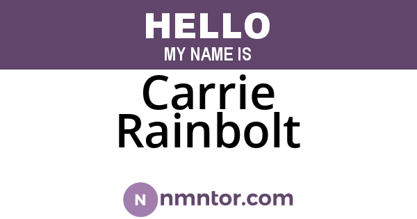 Carrie Rainbolt