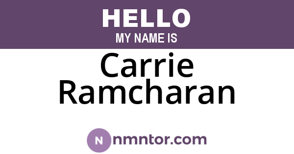 Carrie Ramcharan