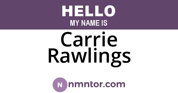 Carrie Rawlings
