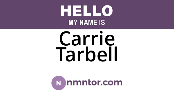 Carrie Tarbell
