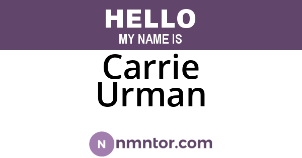 Carrie Urman