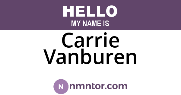 Carrie Vanburen