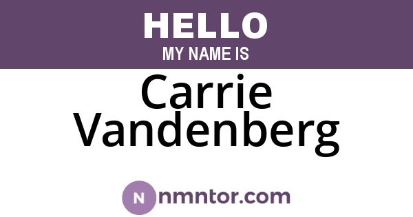Carrie Vandenberg