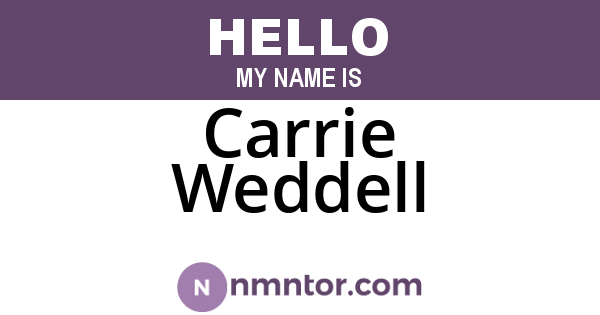 Carrie Weddell