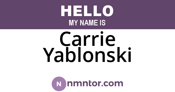 Carrie Yablonski