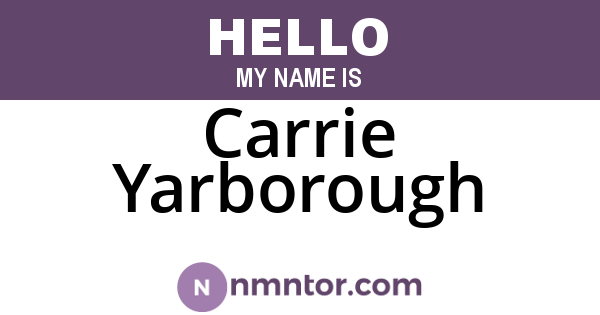 Carrie Yarborough