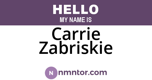 Carrie Zabriskie