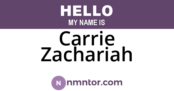 Carrie Zachariah