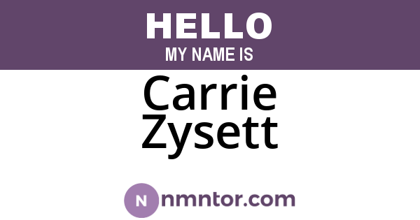 Carrie Zysett