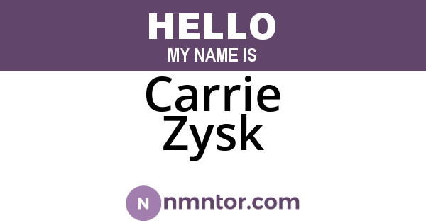 Carrie Zysk